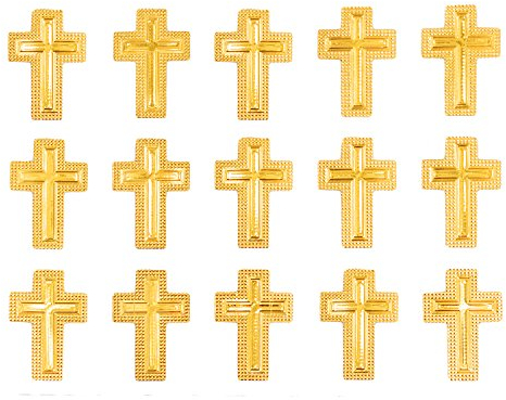 Oblique Unique® Kreuz Sticker Aufkleber Set Gold Taufe Kommunion Konfirmation Hochzeit Deko