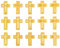 Oblique Unique® Kreuz Sticker Aufkleber Set Gold Taufe Kommunion Konfirmation Hochzeit Deko