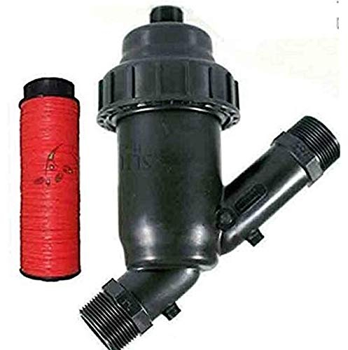 Suinga filtro ad anelli 2 per tubo 63 mm. Utilizzato in impianti di irrigazione e irrigazione. Filettatura maschio 2 con capacità filtrata 120 Mesh.