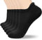 coskefy Sports Socks Cotton Trainer Socks for Men Women Cushioned Ankle Running Socks Athletic Walking Socks, UK 6-8/ EU 39-42, Black (M03)