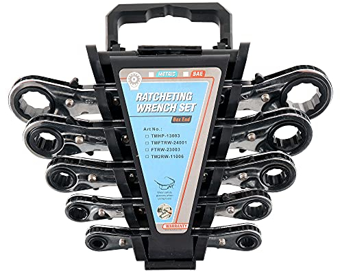 TC TECHNIC Jeu de clés à anneau 5 pcs Clé à anneau à cliquet 6-21mm