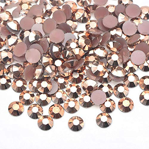 2 3 4 5 6 mm Or Rose Dos Plat Résine Strass Rond Ongles Visage Cristal Pierres Strass Autocollants Pour DIY Bijoux Artisanat, Or Rose, 5mm 5000 pcs