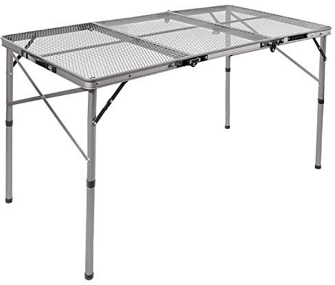 REDCAMP Mesa de parrilla plegable de 48 x 24 pulgadas para exteriores, mesa de parrilla de aluminio de metal portátil ligera con patas de altura ajustable, ideal para camping, picnic, cocina,