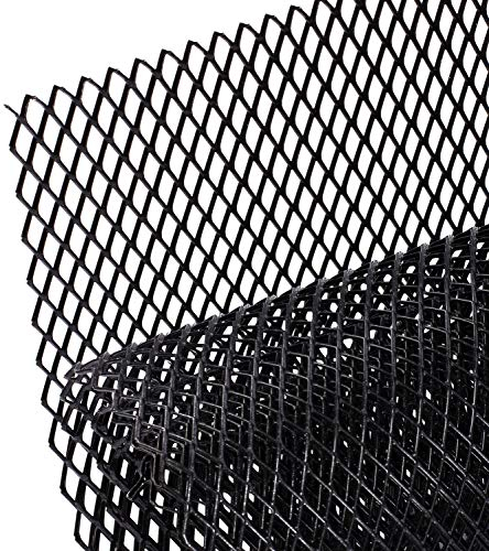 AggAuto Universales Autogrillgitter, Aluminiumlegierung, Gittereinsatz für Stoßfänger, rautenförmige Löcher 8 x 16 mm, eines der vielseitigsten Gitter, Schwarz, 100 x 33 cm