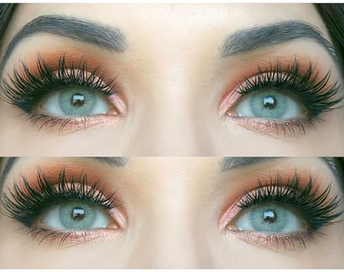GLAMLENS Sehr stark deckende und natürliche graue Kontaktlinsen SILIKON COMFORT NEUHEIT farbig „Jasmine Gray“ + Behälter - 1 Paar (2 Stück) - DIA 14.00 - Mit Stärke -7.00 Dioptrien
