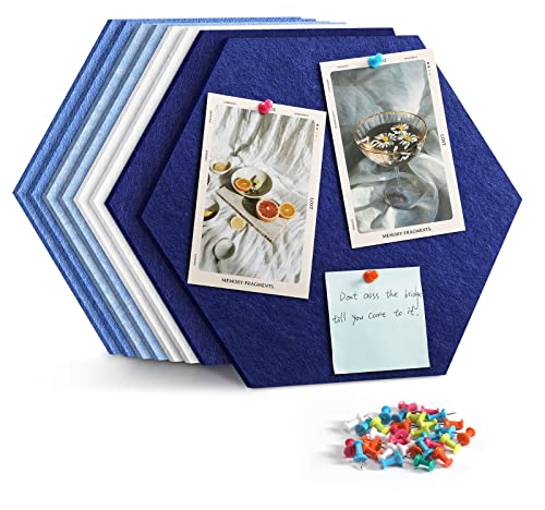 Uoisaiko Groß Filz Pinnwand Selbstklebend Korkplatte Filzplatte mit 30 Pinnnadeln, 8 Stück Korkwand Filzboard Memotafeln Bulletin Board Memo Boards Wanddekoration für Büro Küche Memoboards