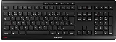 CHERRY STREAM KEYBOARD WIRELESS, Kabellose Tastatur, Belgisches Layout (AZERTY), 2,4 GHz Funk, Leise Tasten, Flaches Design, Batteriebetrieben, Schwarz