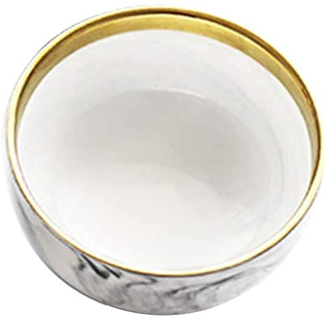 ZHANGDONG Bol Japonais Bol Enfant Cul de Poule saladier Plastique Bol 4. Bols à Riz en céramique à Grains de marbre de 6 Pouces Bols à Nourriture en Porcelaine à Bord doré Vaisselle pour
