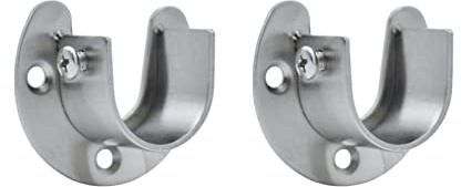 TopHomer 32mm Flange Rod Holder,Closet Rod Holder, U Shaped End Rod Bracket Stainless Steel Closet Pole Socket for Wardrobe Shower Curtain 2PCS