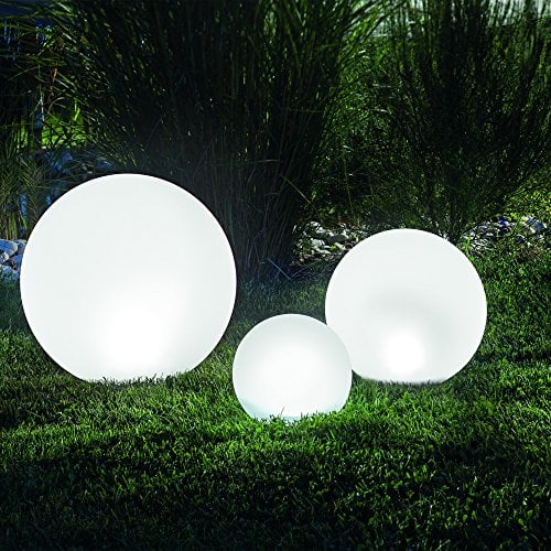 Esotec Solarkugeln Basic, Multicolor, 3er Set, 7 Leuchtfarben, Farbwechsel, 20+30+40cm, Akku, Solarmodul, Leuchtkugelset, LED Gartenkugeln, Solarlampen für außen, Winterfest, wetterfest, 102614