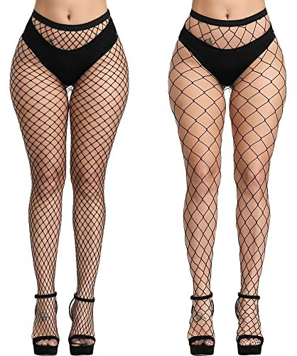 DRESHOW Mujeres Sexy Elástico Medias de Cintura Alta Medias de Rejilla de Calcetines Medias de Malla Pantimedias