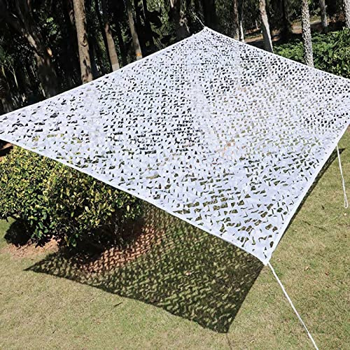YHBZ Red de Camuflaje Blanca,Tela de Camuflaje Grande,Malla Sombra de Bloqueador Solar,Toldo Transpirable Exteriores,para Acampar,decoración de Fondo,sombrilla,Tiro de Caza,3x6m(10 * 20ft)