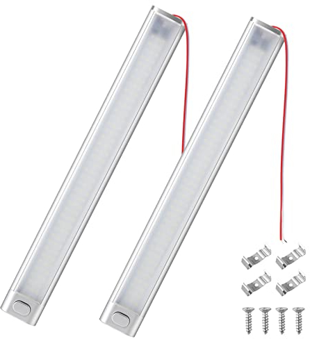 Thlevel 120 LED Innenbeleuchtung Auto Innenlichtleiste 12V-85V Weiß Licht Innenleuchte mit Schalter für KFZ Wohnmobile LKW Van 2 Stücke