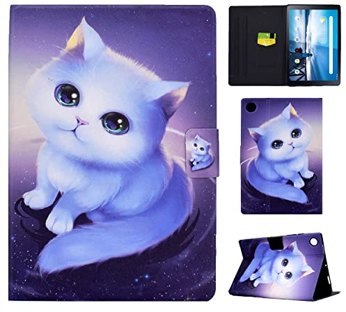 Vaitasy Custodia per Lenovo Tab M10 FHD Plus 10.3 Pollici (TB-X606X/ TB-X606F), Ultra-sottlie Protettiva Custodia con Morbido TPU Cover M10 FHD Plus 10.3 2020 - Gatto bianco