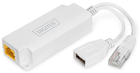 Digitus USB-A 5V PoE Splitter | 10/100 Mbps - IP40 protection class - PoE standard IEEE802.3at - 100m range - Cat5e, Cat6, Cat6A