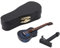Holz Miniatur Gitarren Modus mit Ständer, Mini Puppenhaus Musikinstrument Handarbeits Deko Ornament für Heimbüro Dekoration Abschlusstag Geschenk(10cm Blau)