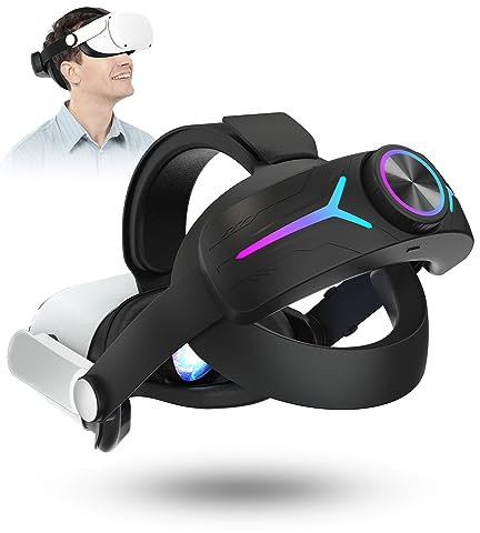 Nalezuns VR Brille VR Headset pc, 8000mAh Akku 3D VR Brille 110° FOV Zubehör PC, Headset mit LED Hintergrundbeleuchtung, Verstellbares VR-Gurt-Kissen Glasses für mehr Komfort für Filme und Spiele