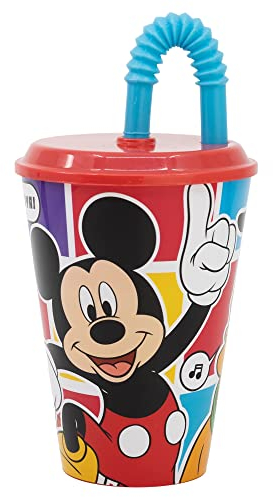 GOBELET RÉUTILISABLE POUR ENFANTS AVEC PAILLE EN PLASTIQUE SANS BPA 430 ML | MICKEY BETTER TOGETHER