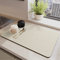Morbuy Tapis Égouttoir Absorbant Évier, 30x40cm Tapis de Machine à Café, Silicone Antidérapant Tapis Vaisselle, Egouttoir Séchage Rapide, Tapis De Sechage Vaisselle pour Cuisine, Bar Et Évier (Beige)