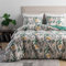 Michorinee Bettwäsche 140x200 Beige Grün Blätter Blumen Muster Bettbezug Microfaser Aesthetic Pflanzen mit Vögel Wendebettwäsche Set Reißverschluss und Kissenbezüge 70x90 cm