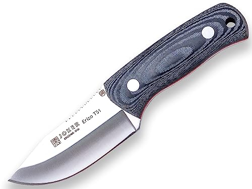 Joker Coltello da Caccia di Sopravvivenza TS1 CM81-F, Manico in Micarta, Lama da 7,5 cm, Include Fodero in Kydex con Paracord 550, Per la Pesca, la Caccia, il Campeggio e l'Escursionismo
