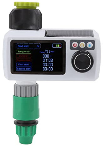Okuyonic Programmateur Arrosage Automatique, Grand Écran Solaire Minuterie Irrigation IPX5 Imperméable Auto-Vérification pour Jardin, Cour, Balcon