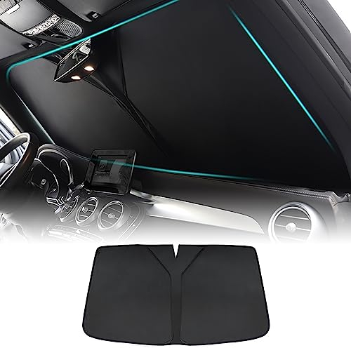 FDAIUN Parasol Coche Delantero Parasol Plegable Coche con Anti UV Rayos para BMW x1/ix1 u11 2024 2022 2023 (Negro)