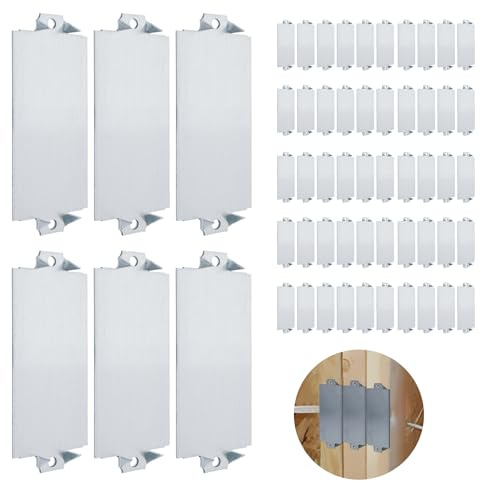 50 Pack Nail Plates for Wood Studs, Cable Protector Plate for Wood Studs, 1.5 x 3 Inch Nail Plates Electrical
