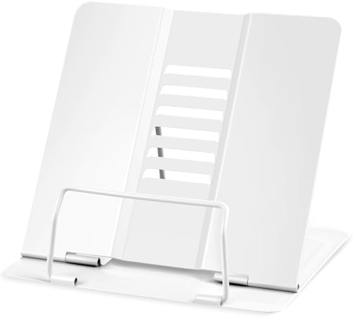 WuGU Leggio da Tavolo Regolabile in Metallo per Libri, Ricette, Documenti, Musica - Supporto per Cucina Con 6 Posizioni Regolabili