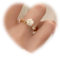 W WEILIRIAN Anello alla caviglia Boho con fiore bianco rosa bianca anello impilabile con fiore di rosa anello a pois cristallo anello aperto anello oro regolabile gioielli per donne e ragazze regali