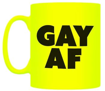 Grindstore Gay AF Neon Mug Yellow