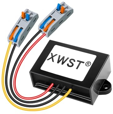XWST DC DC Wandler 12V auf 24V Spannungswandler 3A 72W mit Schnellverbinder Kabelverbinder, DC Step Up Konverter Transformator DC 10-23V Breiter Eingang