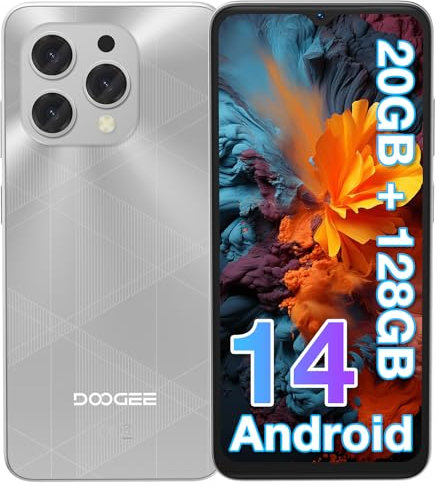 Smartphone DOOGEE N55 Plus, 20GB RAM + 128GB ROM(TF 1TB), 6,56 HD+ 90Hz Telefono, Android 14, Octa Core, 13MP+8MP Cellulare, 4G Dual SIM, Face ID, 5150mAh, OTG, GPS Smartphone