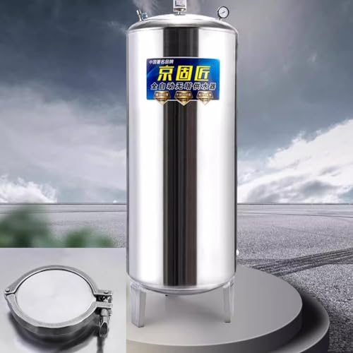 Vaso Expansion Tanque de Presión de Agua del Grifo de Refuerzo con Puerto de Limpieza, Tanque de Almacenamiento de Agua de 100 L/160 L/200 L/300 L/400 L/500 L/700 L, Contenedor de Suministro(50x115cm