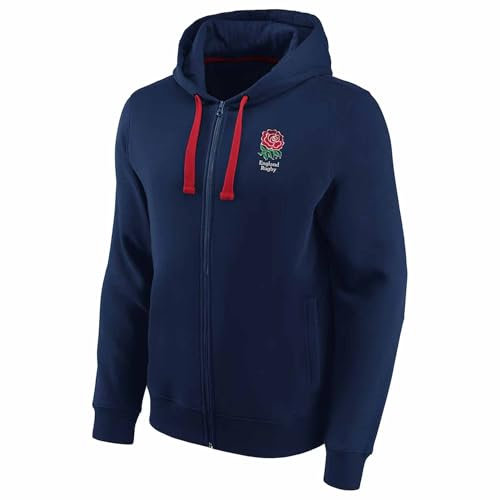 GIFTS 4 ALL Official England RFU Rugby Sweatshirt, England Rose Crest Hoodie (UK, Alpha, XL, Regular, NAVY BLUE)