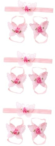 VALICLUD 3pièces Sandales Et Bandeau Fleurs Pour Garçon Fille Fille Accessoires Élégants Pour Photographie Et Décoration De Fête