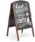 GOPLUS Panneau Publicitaire Extérieur, Tableau Noir, Porte-affiche Sur Pied en Bois, Essuyage et Pliable, Pour Publicité Promotion Restaurant Cafétéria Bar Bistrot, 45 x 41 x 80cm