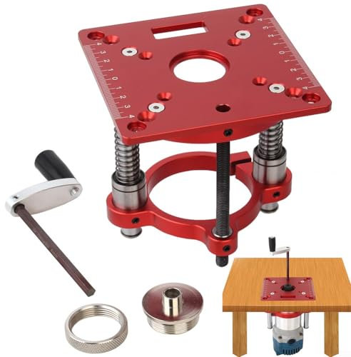ZYWUOY Router Table Insert Plate, Precision Router Lift Router Table Insert Plate Lift Base For 63.5-65mm Motors (B)