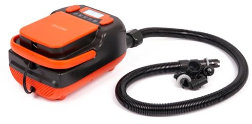 Sportime Elektropumpe Booster | USB-Aufladung, Absaugfunktion, 6000 mAh Akku | 3 LED, Dauer oder Blinkmodus | Schwarz | Elektrische Luftpumpe für Ball, Luftmatratze, SUP