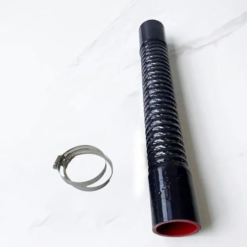 Universeller schwarzer Auto-Silikon-Flexschlauch, Kühlerschlauch, Ansaugschlauch, Ladeluftkühlerrohr für Hochdruck- und Hochtemperaturgummi-SCHWARZ-500 mm-ID80 mm