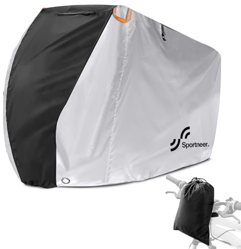 Sportneer Bike Cover for Outside Storage Portable Stowable Bicycle Cover 190T fabric 100% Waterproof for Mountain and Electric Bikes Up to 29 Inch with Firm Lock Holes-Dust and UV Protection