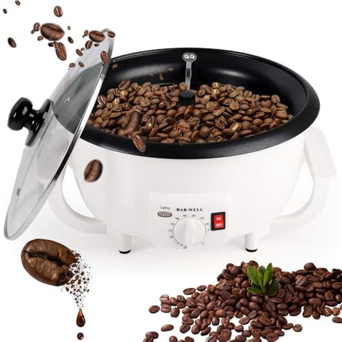 Coffee Roaster Machine, 1200w Coffee Roaster Automatic With Adjustable Temperature 0-240℃, 750g Electric Clear Glass Lid, Coffee Bean Roaster Machine for Cafe Shop Home Office