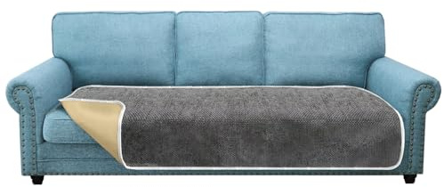 Granbest Rutschfeste Sofa Sitzbezüge 3-Sitzer Plus Dicke Sofabezüge Sofa-Schutz vor Haustieren Universal für alle Jahreszeiten (3-Sitzer Plus, Grau)