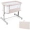 COSTWAY 3 in 1 Beistellbett, Reisebett Baby mit Matratze, Babybett & Babywiege & Kinderbett 5-stufig höhenverstellbar neigbar, Stubenwagen mit Tragetasche bis 9kg belastbar (Beige)