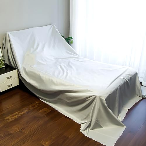 harupink Staubschutz Abdeckung Möbel,Wiederverwendbar Bett Staubschutz,Möbelhülle aus Polyestergewebe,Staubdicht und verschleißfest,Maschinenwaschbar,für Bett Sofa Sessel Möbel (Grau, 350×240 cm)