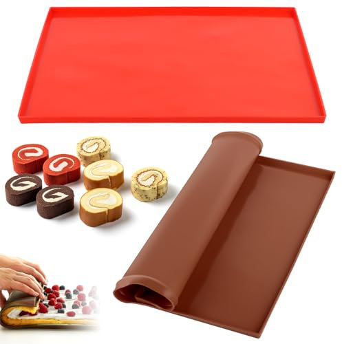 2 Pezzi Tappetino da forno in silicone,Tappetino da Forno per Frutta Arrotolata Svizzera
