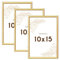 Wackadoo Bilderrahmen 10x15 Gold 3er Set Fotowand Fotorahmen mit Glasscheibe Kunststoff Picture frame