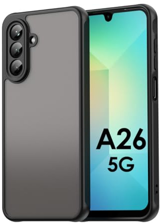 Hülle kompatibel mit Samsung Galaxy A26 | Matte stoßfeste Handyhülle | Kratzfestes Bumper Case | Schwarz