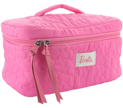 Barbie – Grande Beauty Case da Viaggio per Bambini – Spazio per Accessori e Cura Capelli – Design Elegante Leggero Rosa – Ideale per Vacanze e Weekend