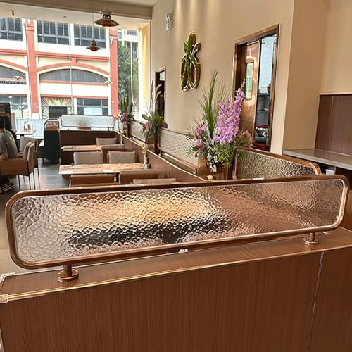 Kaverno Trennwände for Essbereiche, Glastrennwand Für Esszimmer, Schreibtisch Glas Bildschirm Transparent Partition für Büro, Hotel, Bar, Schlafzimmer(70 * 60cm)